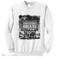 Aliens Group Photo Entering Area 51 Funny Ufo Uap Conspiracy Sweatshirt thumb 0