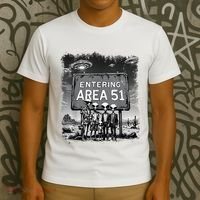 Aliens Group Photo Entering Area 51 Funny Ufo Uap Conspiracy T-Shirt thumb 3
