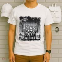 Aliens Group Photo Entering Area 51 Funny Ufo Uap Conspiracy T-Shirt thumb 6