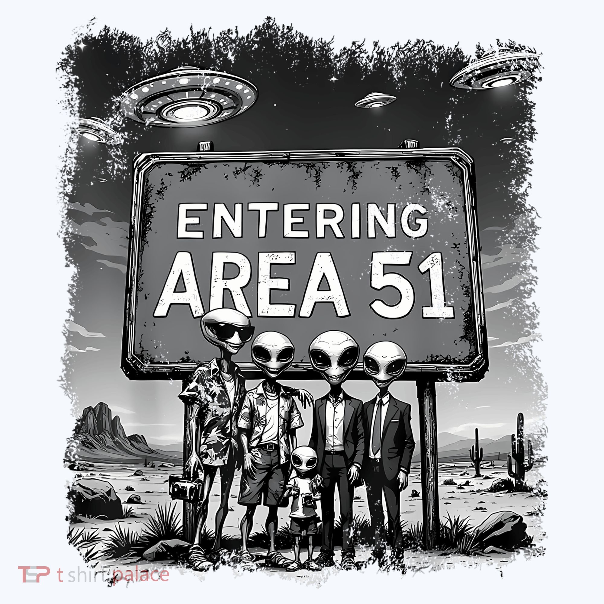 Aliens Group Photo Entering Area 51 Funny Ufo Uap Conspiracy Bucket Hat