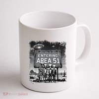 Aliens Group Photo Entering Area 51 Funny Ufo Uap Conspiracy Coffee Mug thumb 1