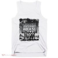 Aliens Group Photo Entering Area 51 Funny Ufo Uap Conspiracy Tank Top thumb 0