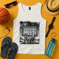 Aliens Group Photo Entering Area 51 Funny Ufo Uap Conspiracy Tank Top thumb 4