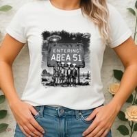 Aliens Group Photo Entering Area 51 Funny Ufo Uap Conspiracy Women's T-Shirt thumb 2