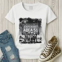 Aliens Group Photo Entering Area 51 Funny Ufo Uap Conspiracy Women's T-Shirt thumb 3