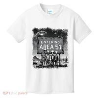 Aliens Group Photo Entering Area 51 Funny Ufo Uap Conspiracy Kids T-Shirt thumb 0