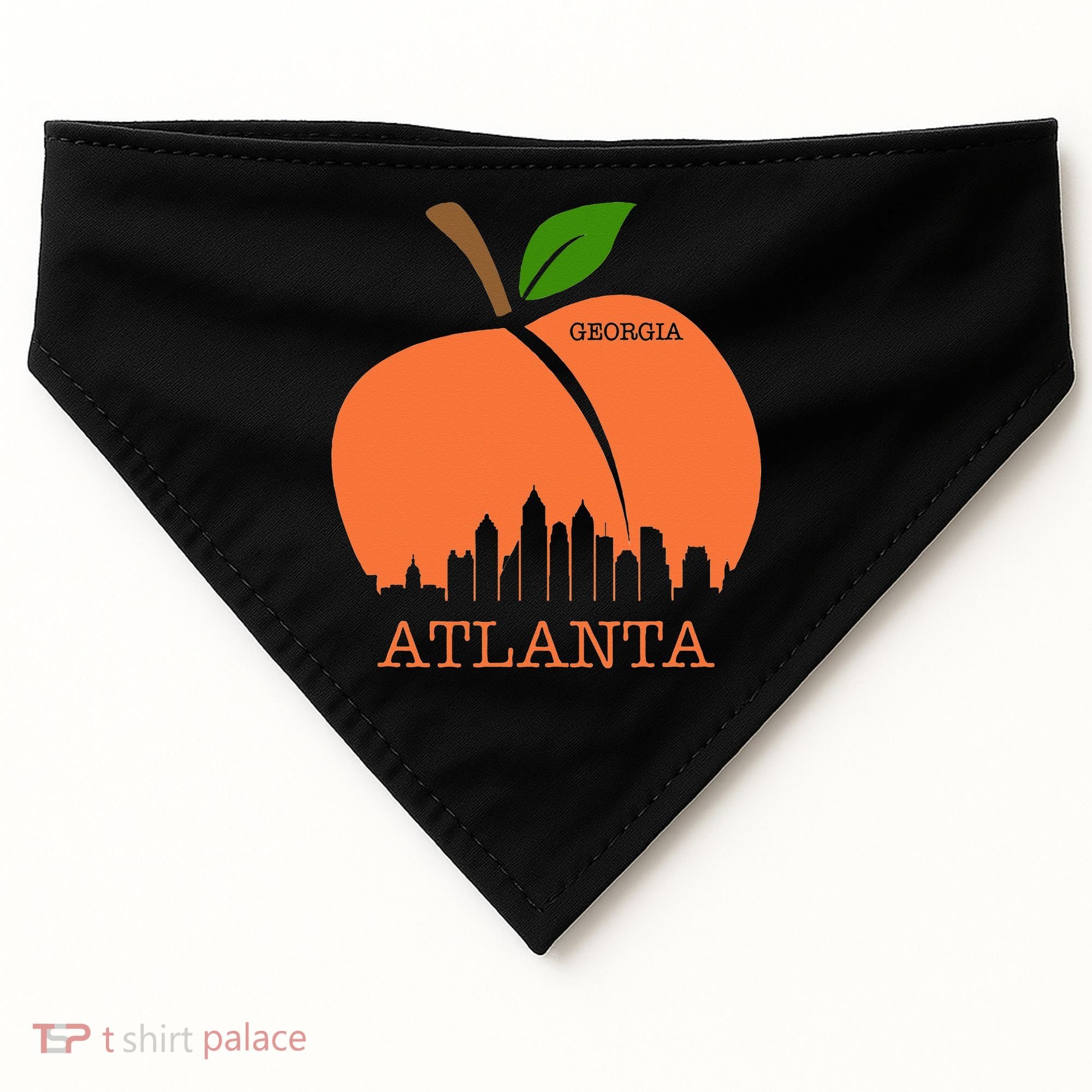 Atlanta Georgia Peach Skyline USA-Made Doggie Bandana