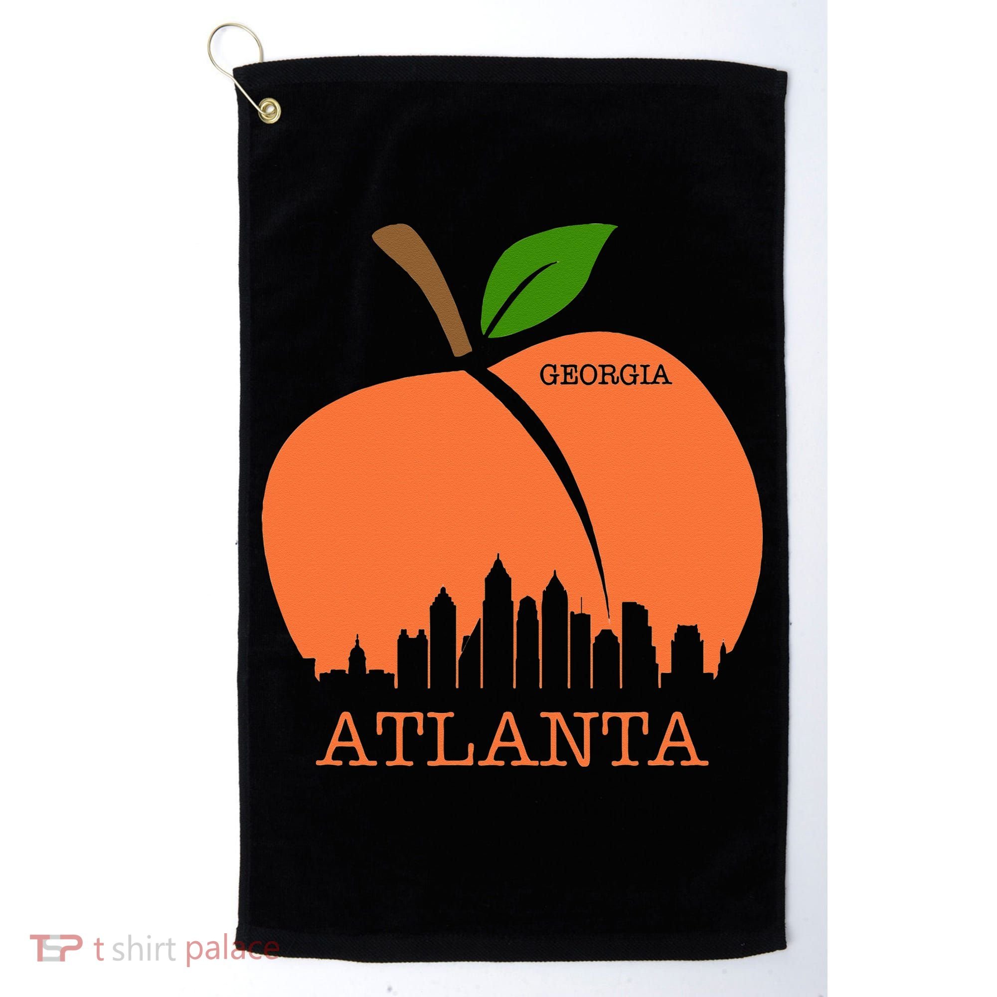 Atlanta Georgia Peach Skyline Golf Towel