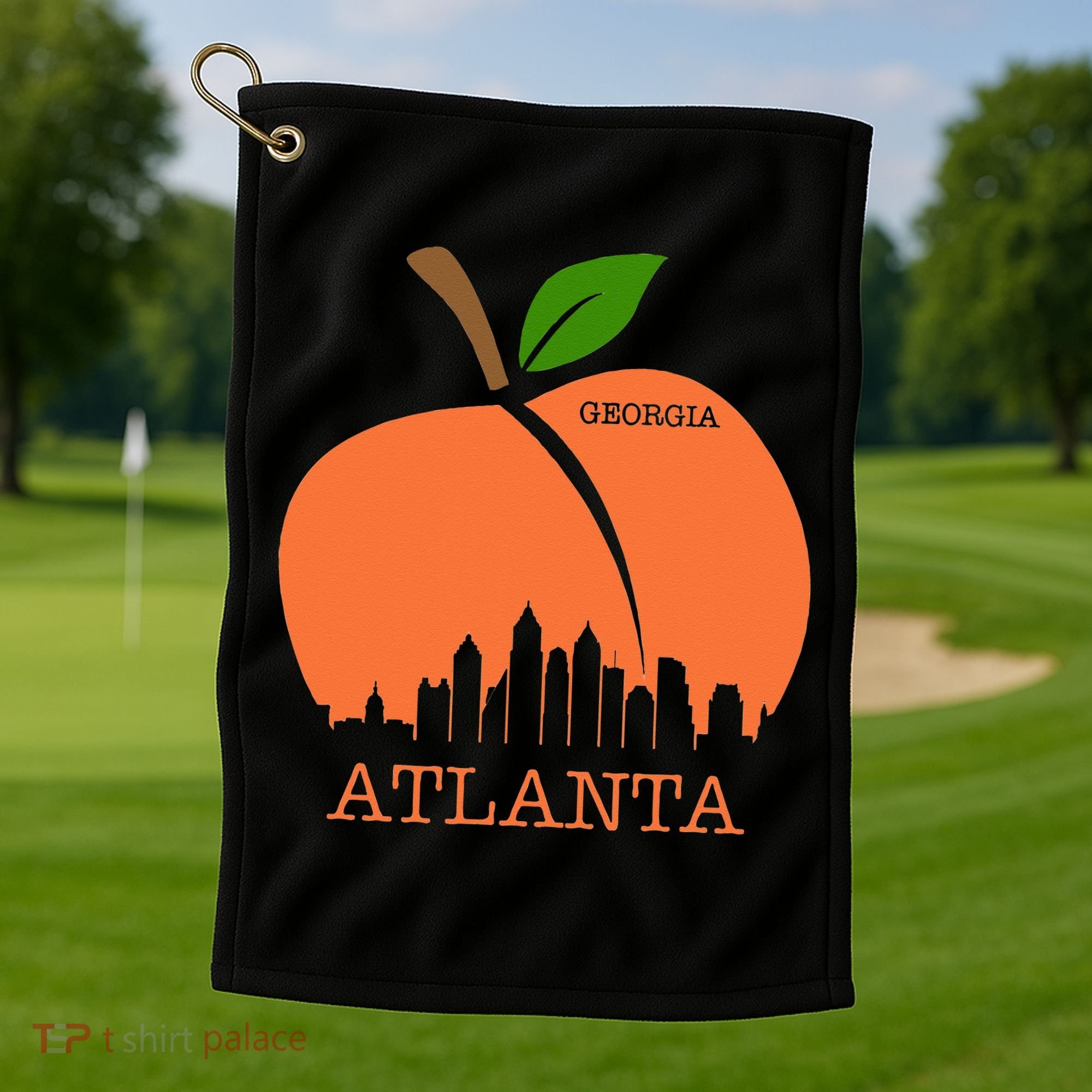 Atlanta Georgia Peach Skyline Golf Towel