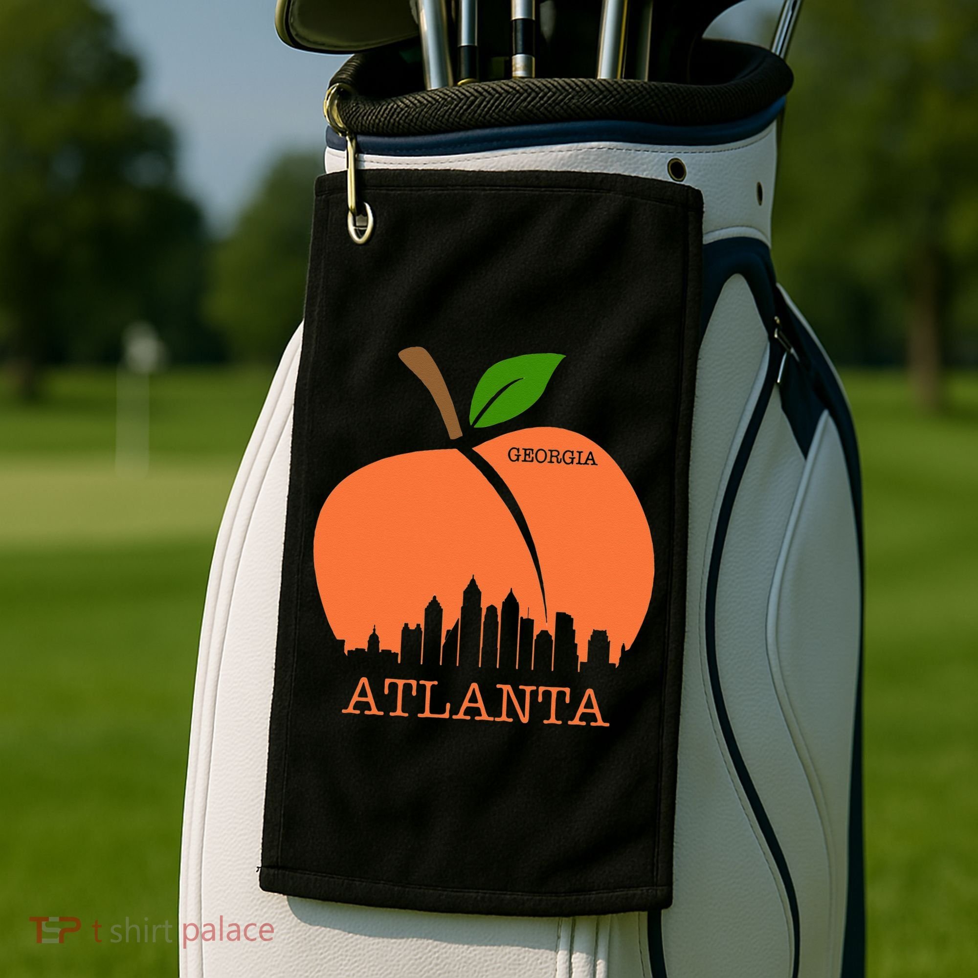 Atlanta Georgia Peach Skyline Golf Towel