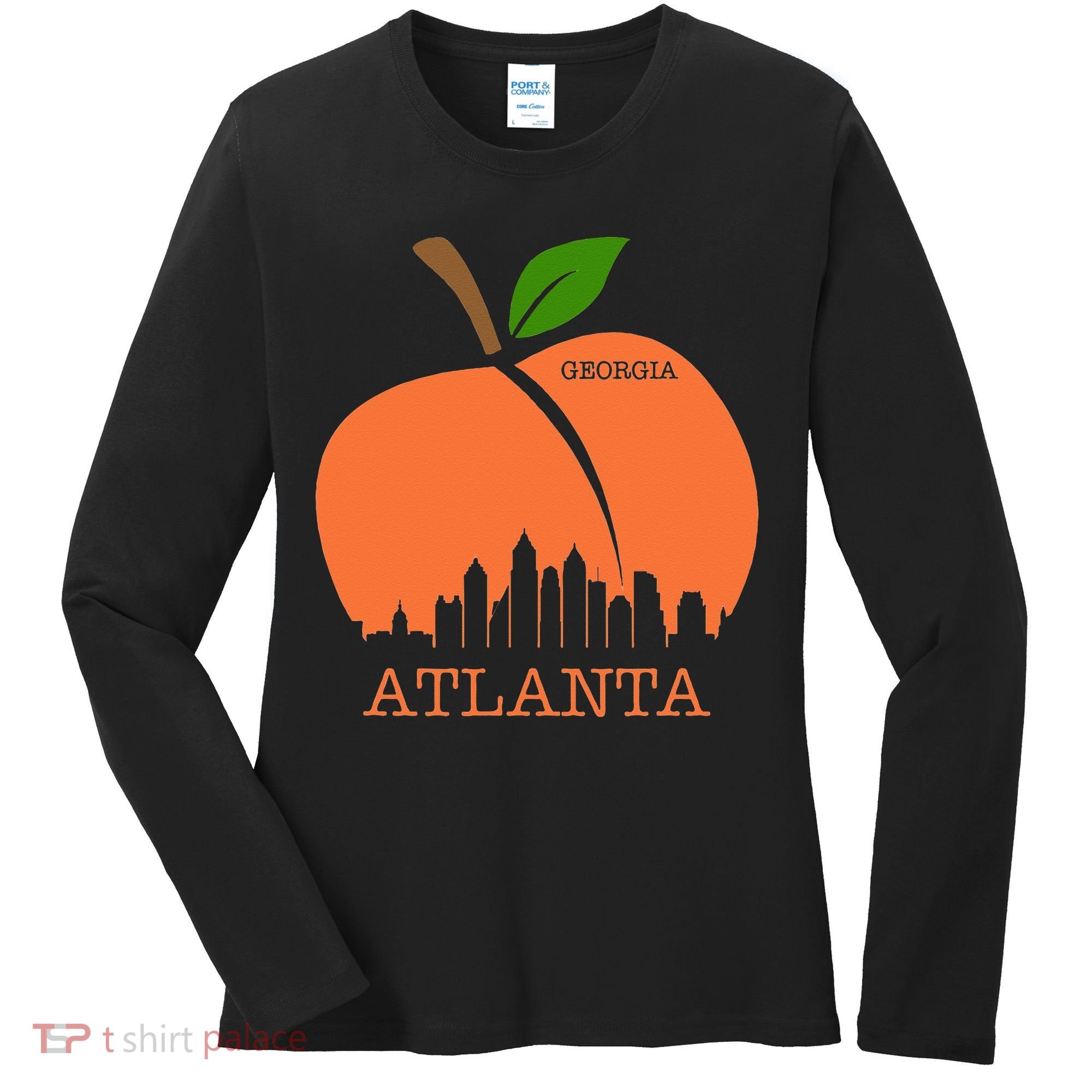 Atlanta Georgia Peach Skyline Women's Long Sleeve Shirt
