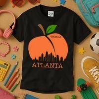 Atlanta Georgia Peach Skyline Kids T-Shirt thumb 3