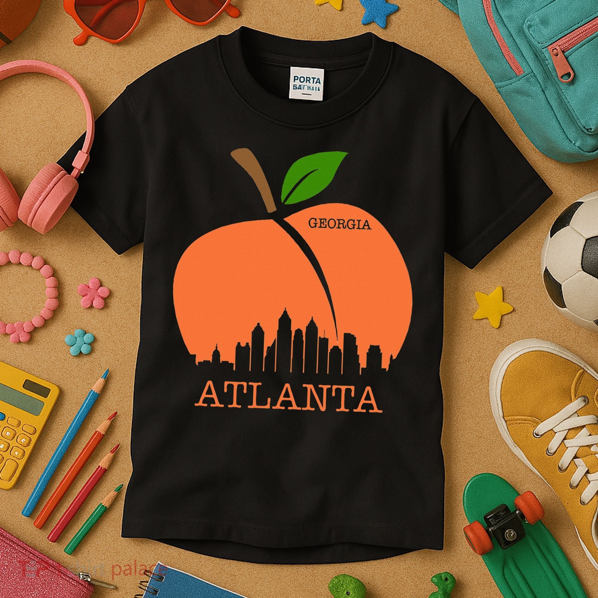 Atlanta Georgia Peach Skyline Kids T-Shirt