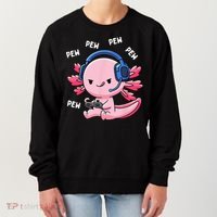 Axolotl Gaming Pew Gamer Funny Women's Sweatshirt thumb 0