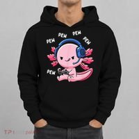 Axolotl Gaming Pew Gamer Funny Hoodie thumb 0