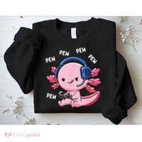 Axolotl Gaming Pew Gamer Funny Sweatshirt thumb 2