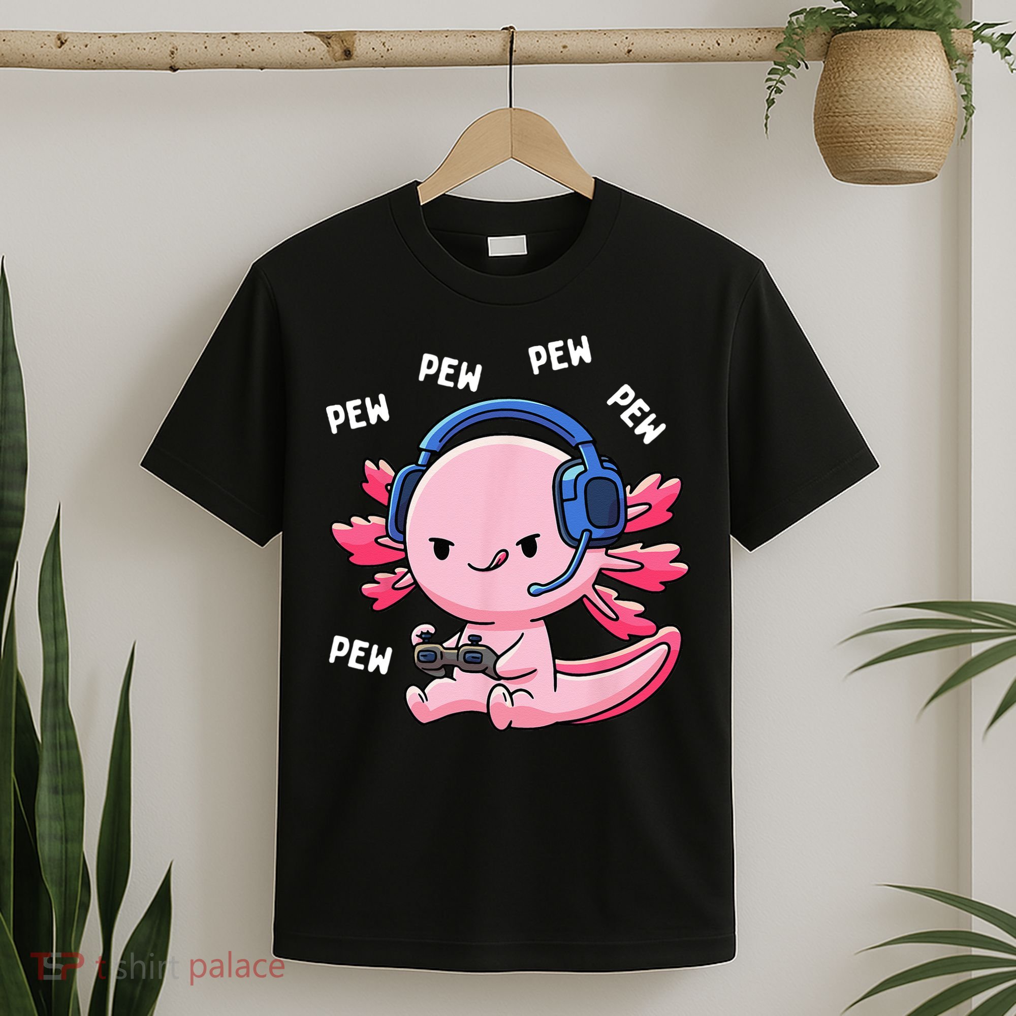 Axolotl Gaming Pew Gamer Funny T-Shirt
