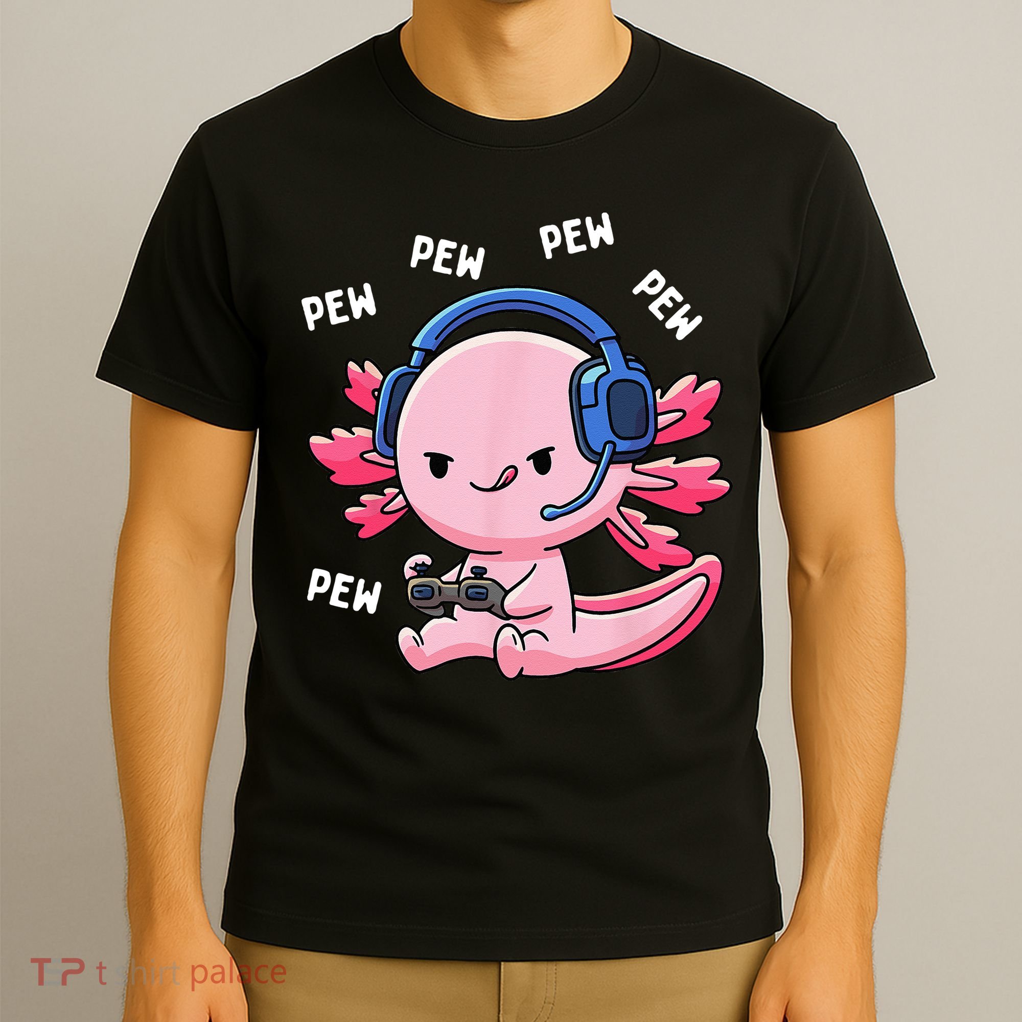 Axolotl Gaming Pew Gamer Funny T-Shirt