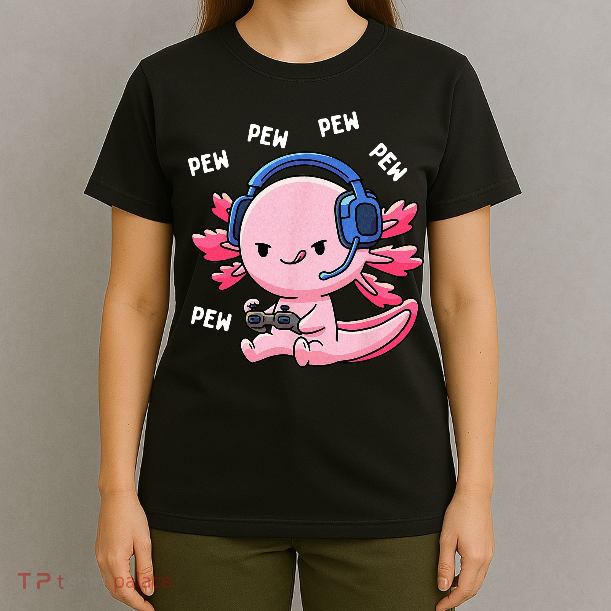 Axolotl Gaming Pew Gamer Funny T-Shirt