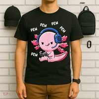 Axolotl Gaming Pew Gamer Funny T-Shirt thumb 6