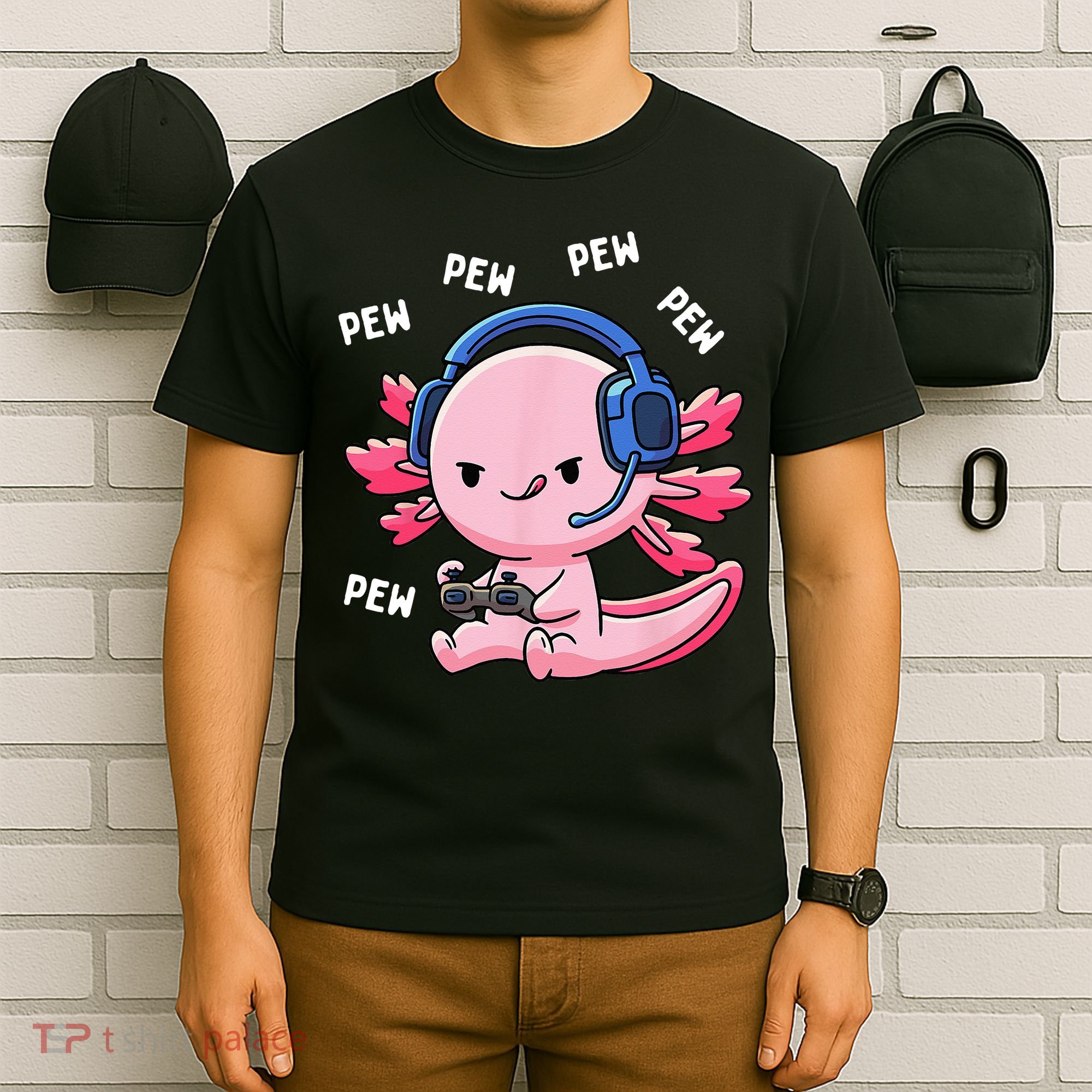 Axolotl Gaming Pew Gamer Funny T-Shirt