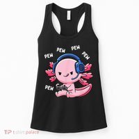 Axolotl Gaming Pew Gamer Funny Women's Tank Top thumb 0