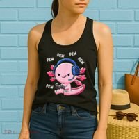 Axolotl Gaming Pew Gamer Funny Women's Tank Top thumb 2