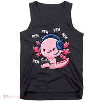Axolotl Gaming Pew Gamer Funny Tank Top thumb 0