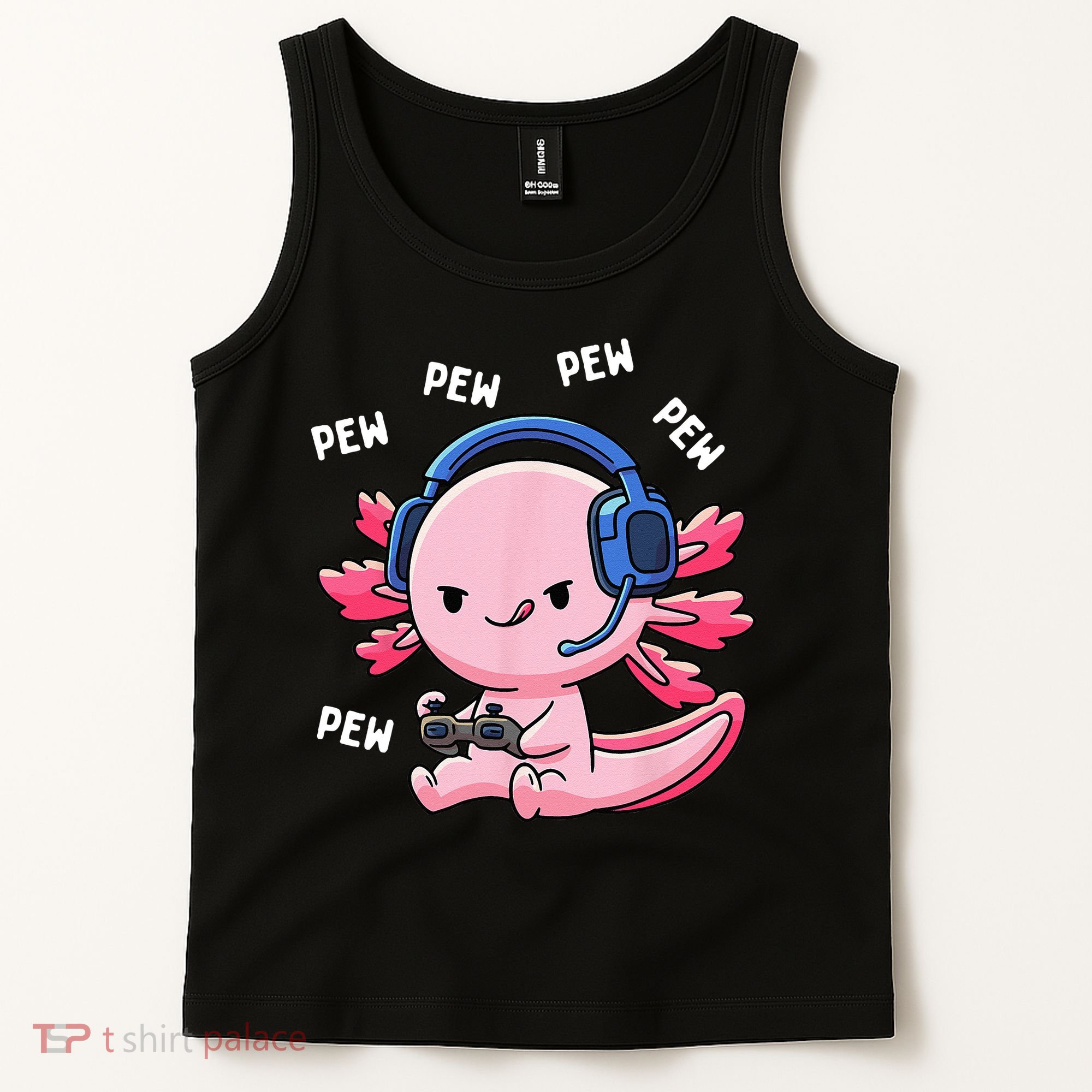 Axolotl Gaming Pew Gamer Funny Tank Top