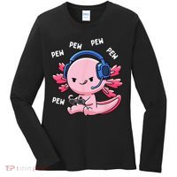 Axolotl Gaming Pew Gamer Funny Women's Long Sleeve Shirt thumb 0