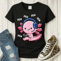 Axolotl Gaming Pew Gamer Funny Women's T-Shirt thumb 3