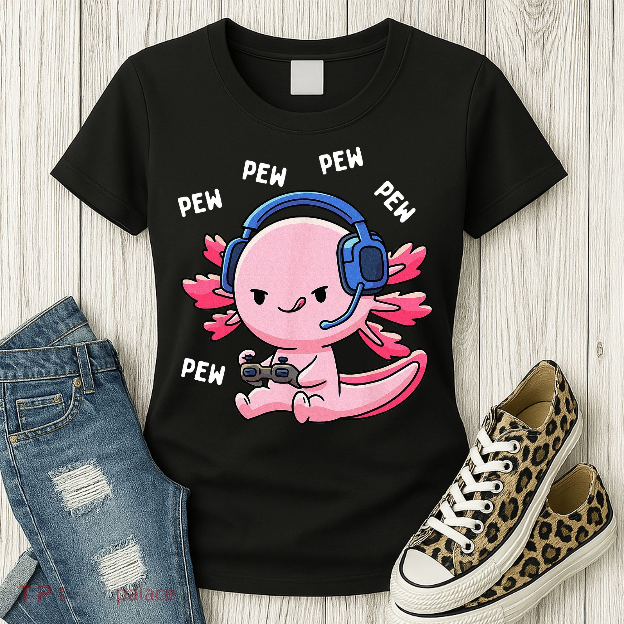 Axolotl Gaming Pew Gamer Funny Women's T-Shirt