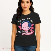 Axolotl Gaming Pew Gamer Funny Women's T-Shirt thumb 4