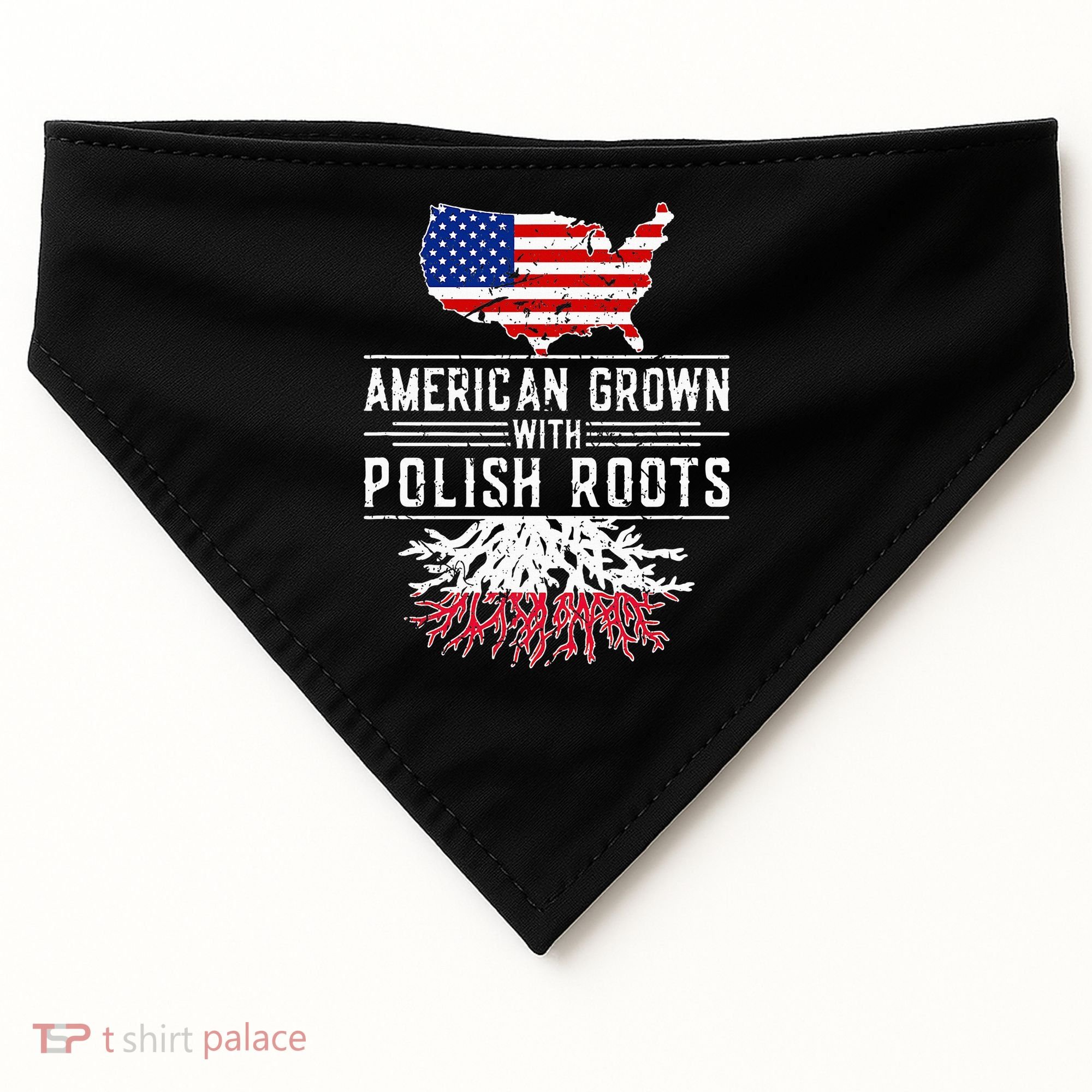 American Grown Polish Roots Pride Poland USA-Made Doggie Bandana