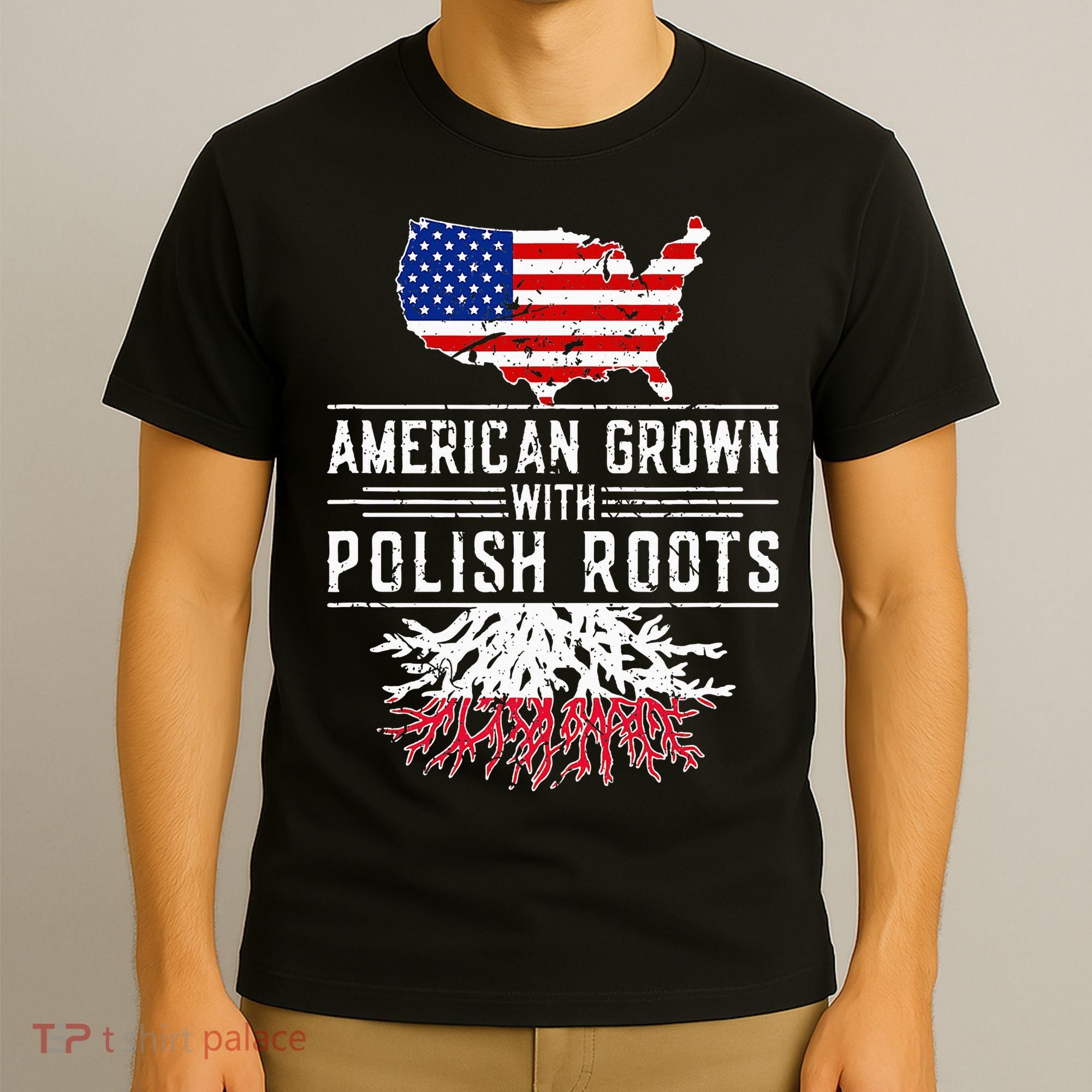 American Grown Polish Roots Pride Poland T-Shirt