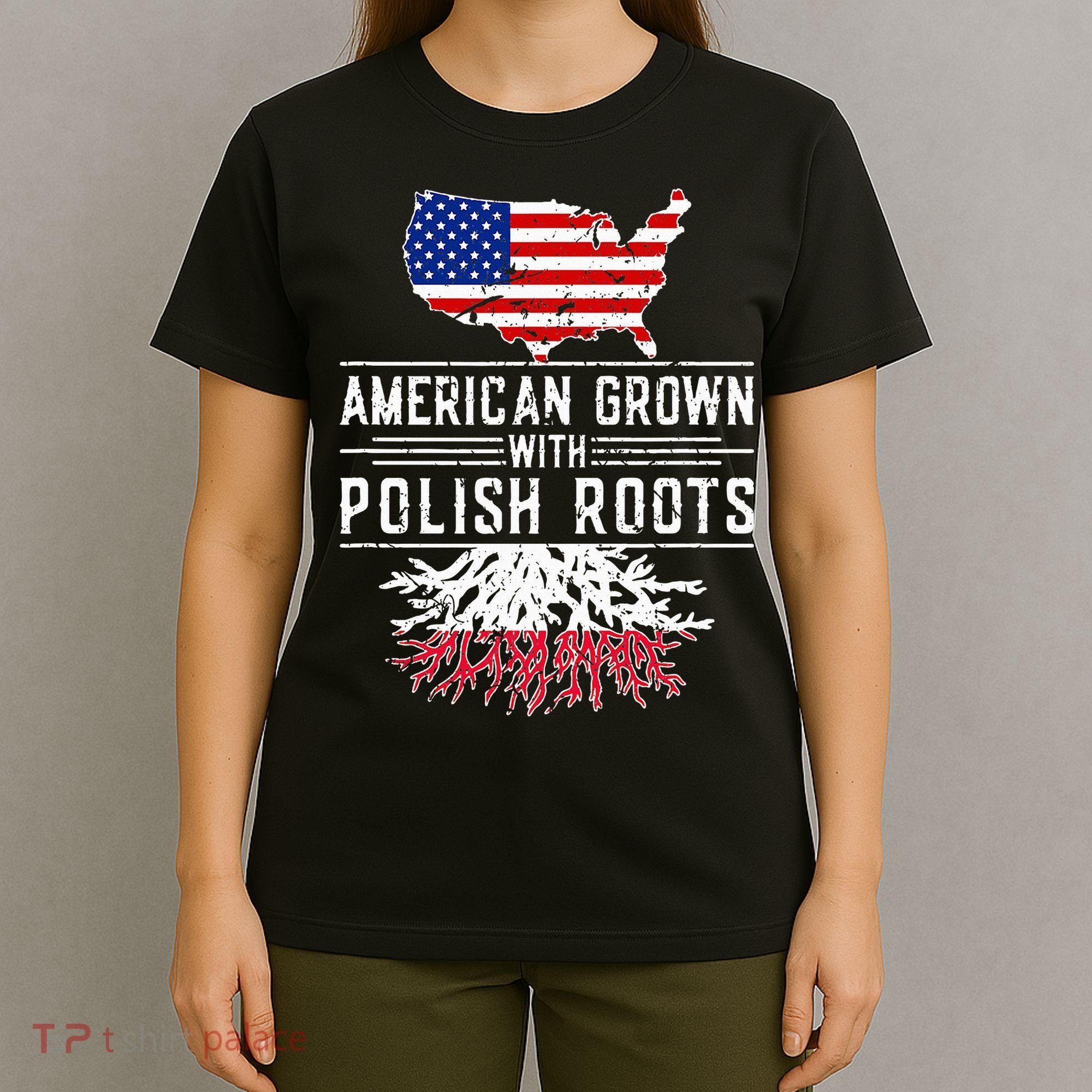 American Grown Polish Roots Pride Poland T-Shirt