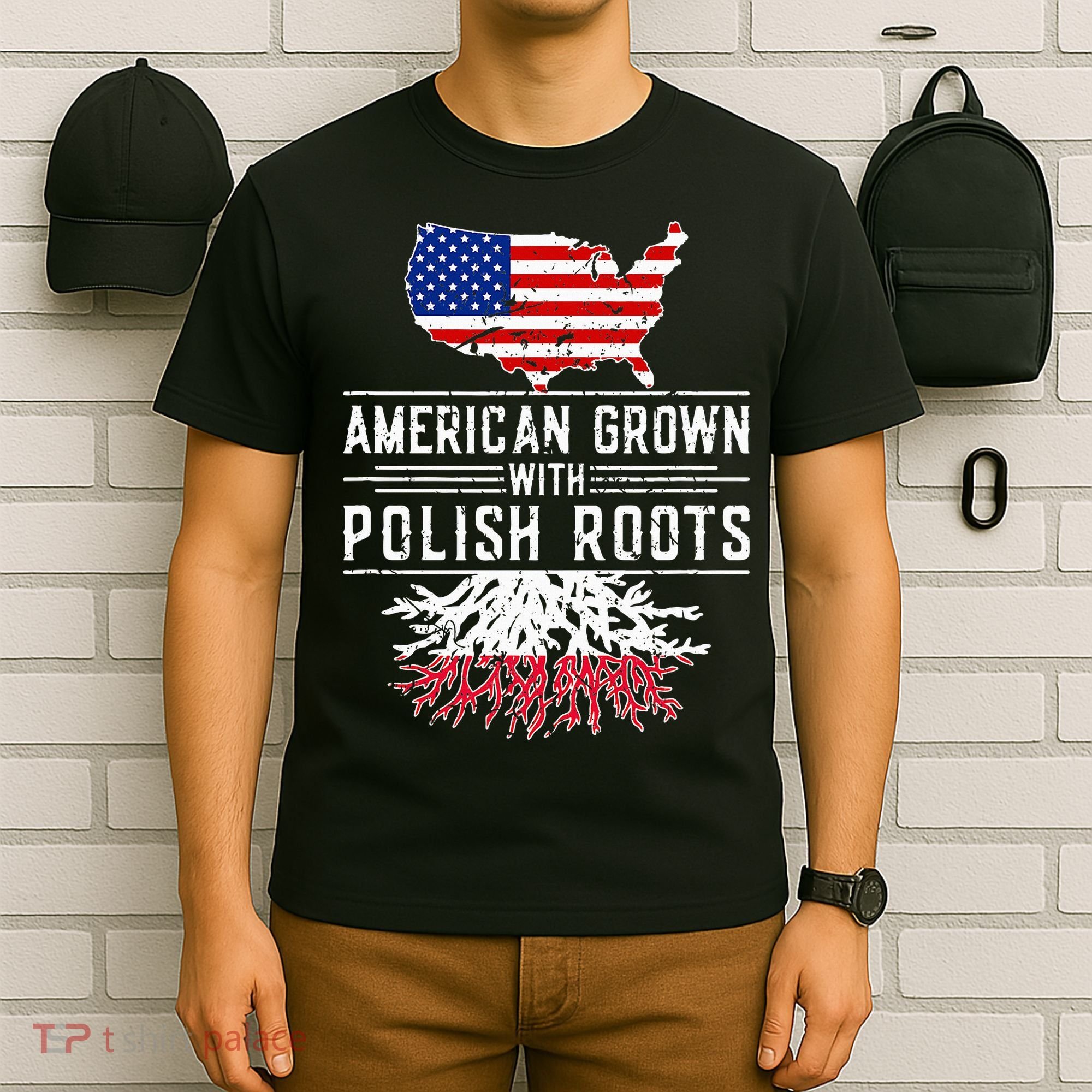 American Grown Polish Roots Pride Poland T-Shirt
