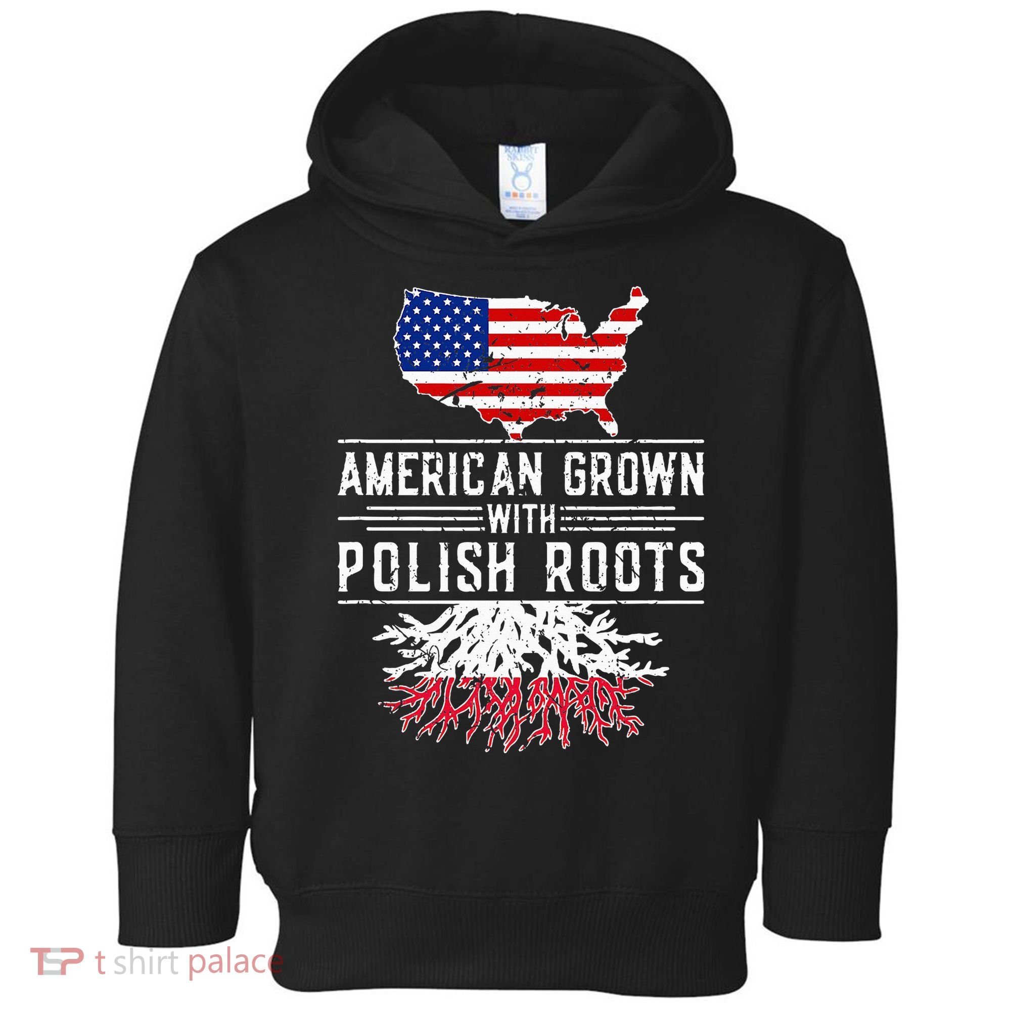 American Grown Polish Roots Pride Poland Toddler Hoodie