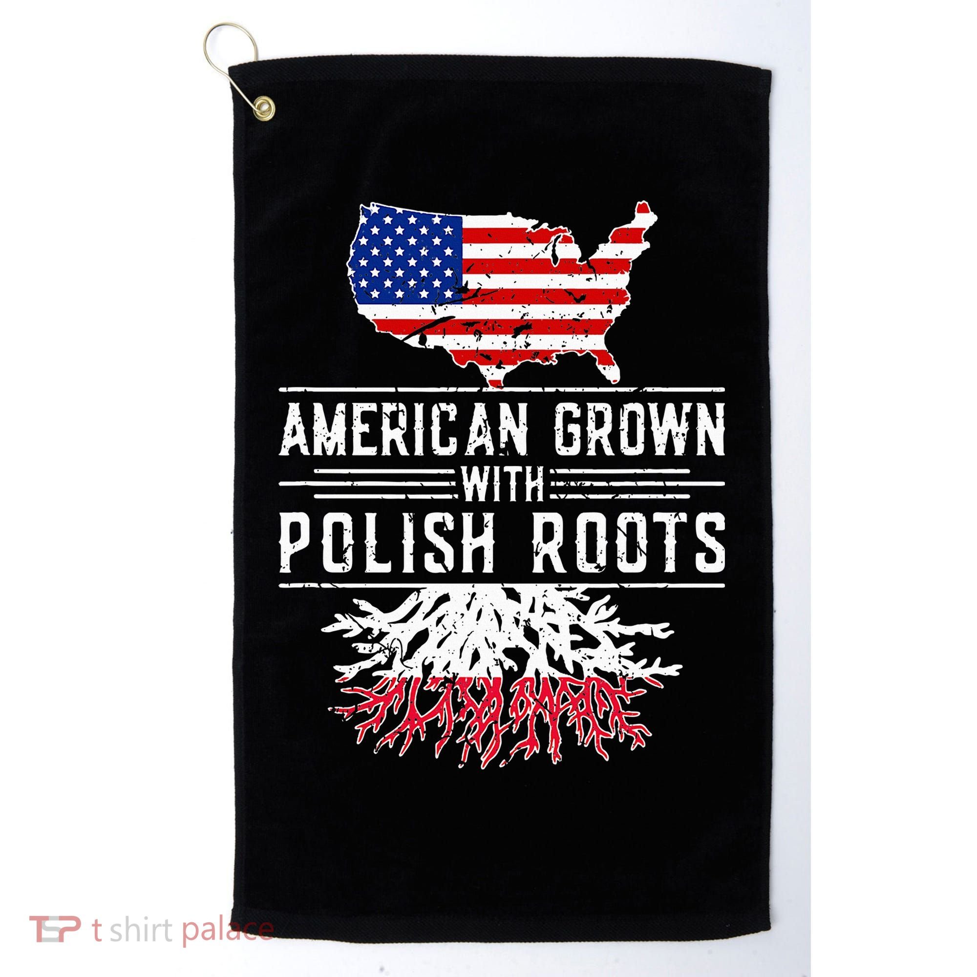 American Grown Polish Roots Pride Poland Golf Towel