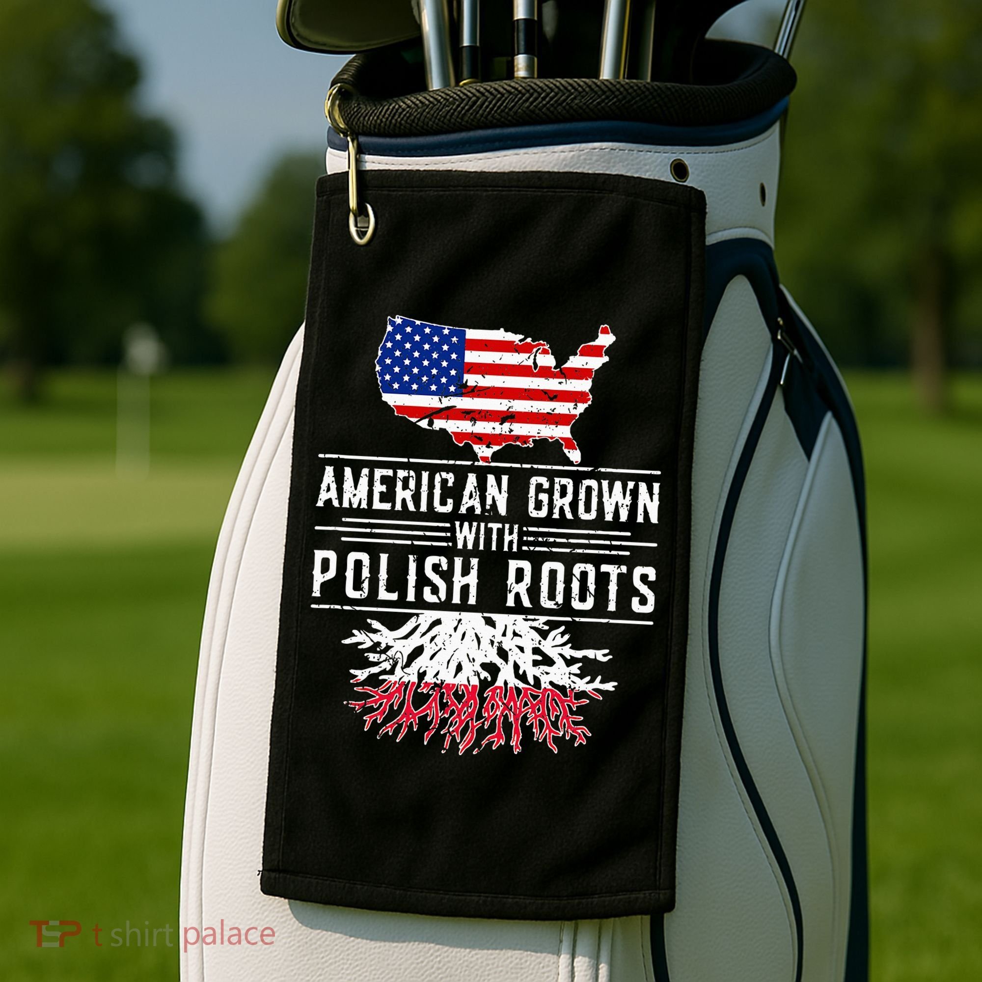 American Grown Polish Roots Pride Poland Golf Towel