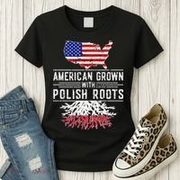 American Grown Polish Roots Pride Poland Women's T-Shirt thumb 3