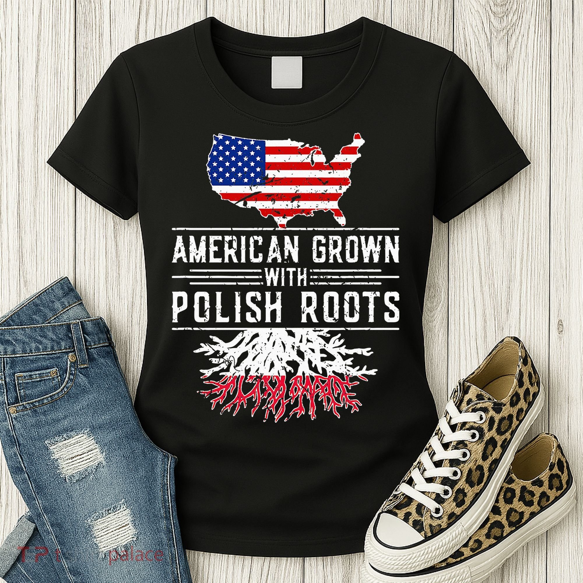American Grown Polish Roots Pride Poland Women's T-Shirt