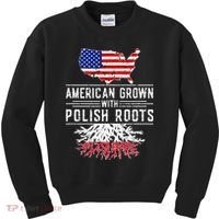 American Grown Polish Roots Pride Poland Kids Sweatshirt thumb 0