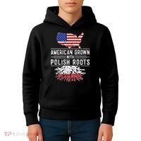 American Grown Polish Roots Pride Poland Kids Hoodie thumb 4