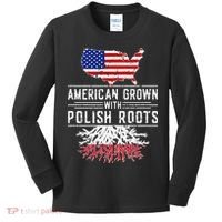 American Grown Polish Roots Pride Poland Kids Long Sleeve Shirt thumb 0