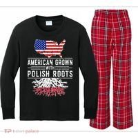 American Grown Polish Roots Pride Poland Kids Long Sleeve Plaid Pajama Set thumb 0