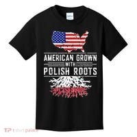 American Grown Polish Roots Pride Poland Kids T-Shirt thumb 0