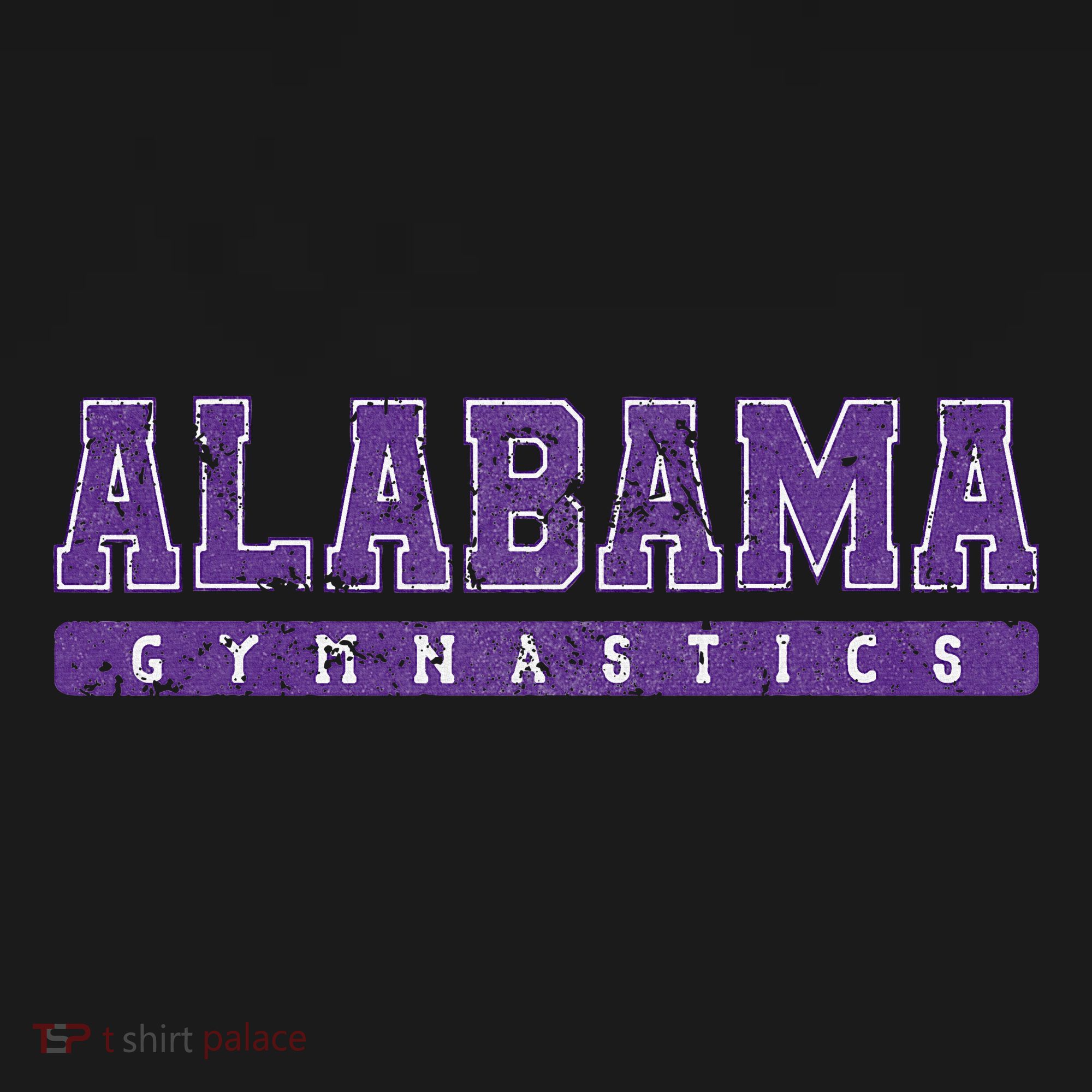 Alabama Gymnastics Purple Vintage Text T-Shirt