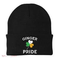 Awesome Ginger Pride St Patricks Day Irish Flag Clover Beanie thumb 0