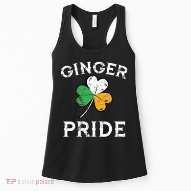 Awesome Ginger Pride St Patricks Day Irish Flag Clover Women's Tank Top
